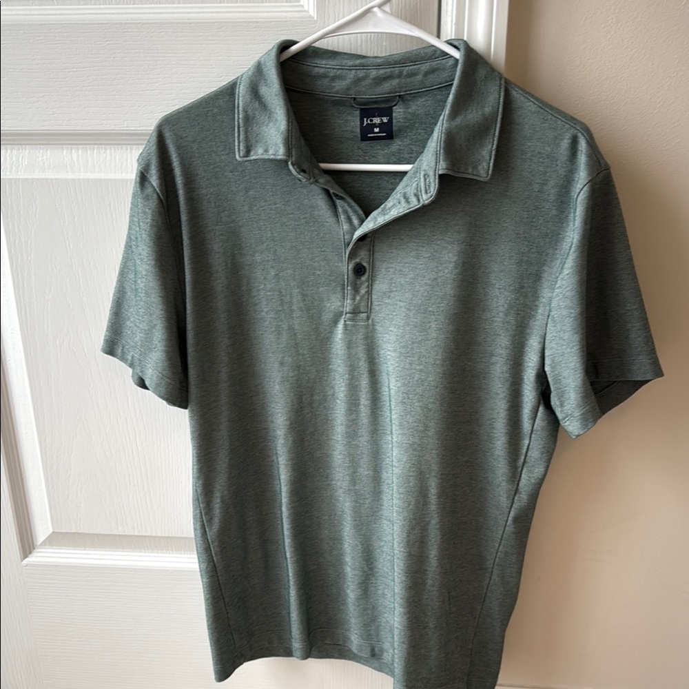 J. Crew Men's Polo in Heathered Green